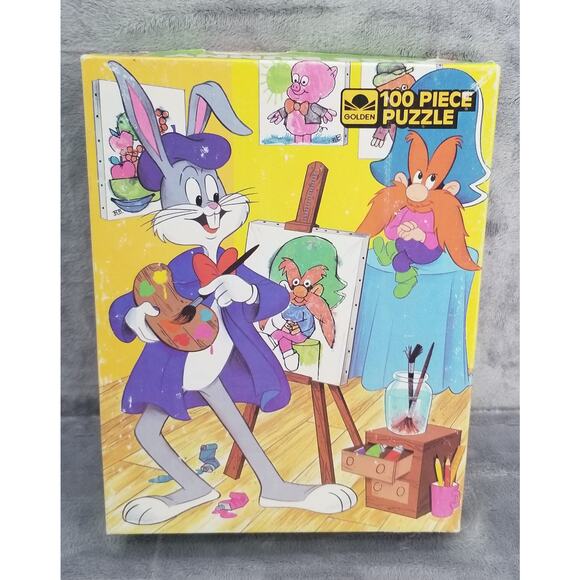 Bugs Bunny 100 piece jigsaw puzzle *** COMPLETE *** Looney tunes painting - Picture 1 of 6